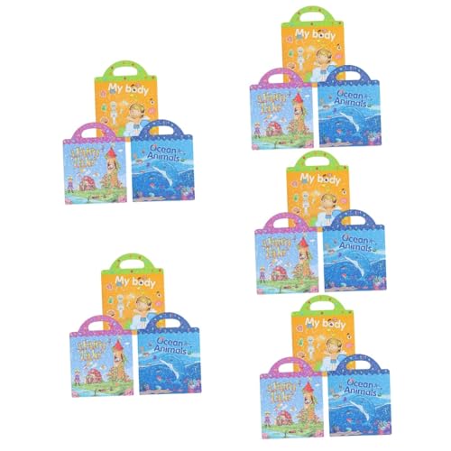 ibasenice Lernspielzeug 15 Sätze Stickerbuch Für Kinder Aktivitätsbücher Mit Aufklebern Fensteraufkleber Papier Tier Wiederholtes Posten Vorschule Wasserdichter Verbund-PVC-Aufkleber von ibasenice