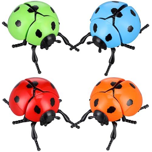 ibasenice Marienkäfer-Spielzeug Zum Aufziehen – 4Er-Packung Krabbeltiere Mit Uhrwerk Für Kindergeburtstage Und Partygeschenke Leuchtende Farben ibasenice Marienkäfer-Spielzeug Zum Aufziehen – 4Er-Packung Krabbeltiere Mit Uhrwerk Für Kindergeburtstage Und Partygeschenke Leuchtende Farben von ibasenice