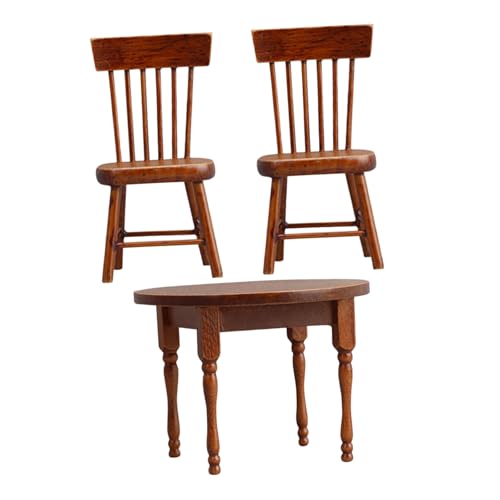 ibasenice Maßstab Holz Tisch und Stühle Realistisches Esszimmer Möbelmodell für Puppenhaus Wohnzimmer Langlebiges Miniatur Haus Zubehör ibasenice Maßstab Holz Tisch und Stühle Realistisches Esszimmer Möbelmodell für Puppenhaus Wohnzimmer Langlebiges Miniatur Haus Zubehör von ibasenice