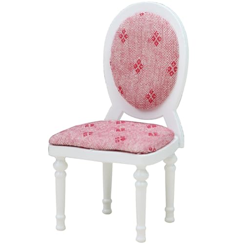 ibasenice Mini-Haussessel Heimwerken Puppenaufbewahrung Kinderstuhl Miniaturen Einzel puppenstubenmöbel Dollhouse Furniture Miniaturstuhl für Figuren Miniatur-Sesselverzierung Holz Rosa von ibasenice