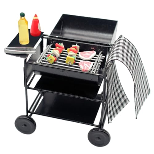 ibasenice Dollhouse Kit–puppenhaus 1 Set Mini Grill Modell Für Puppenhaus Schwarzes BBQ Grill Set Für Kreatives Und Miniatur Dekoration Im Garten Oder Auf Der Terrasse von ibasenice