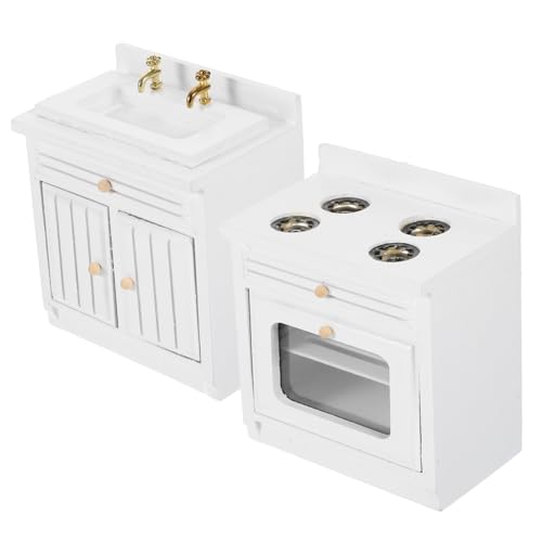 ibasenice Miniatur Puppenhaus Küchenmöbel Weißer Waschbecken Spültisch und Herd Modell Zubehör für Mini Haus Dekoration und Foto Requisite ibasenice Miniatur Puppenhaus Küchenmöbel Weißer Waschbecken Spültisch und Herd Modell Zubehör für Mini Haus Dekoration und Foto Requisite von ibasenice