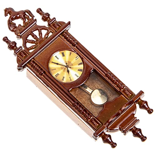 ibasenice Miniatur-Vintage-Römische Uhr kinderzimmer Uhr für laufstall Toy Puppenmöbel für Miniatur-Puppenhaus Puppenhausmöbel Uhr Metall Brown von ibasenice