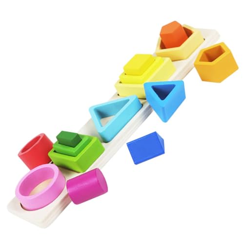 ibasenice Montessori Geometrische Formen Stapelspielzeug Holzsortier Und Stapelturm Für Kleinkinder Lernspielzeug Zur Von Formen Und Farben 1 Set von ibasenice