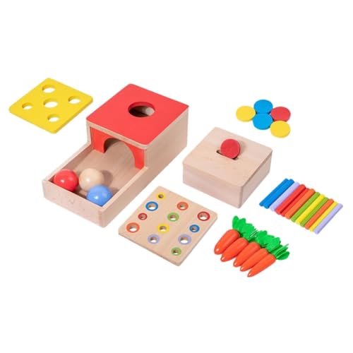 ibasenice Montessori Lernspielzeug Aus Holz Für Kleinkinder 1 Set Aktivitätsspielzeug Mit Spielwürfel Zur Der Feinmotorik Und Sensorischen Fähigkeiten Für Im Vorschulalter von ibasenice