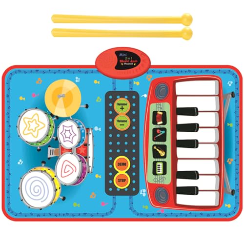 ibasenice Musikmatte Spieldecke Spielmatte Kinderteppich Fußmatte Kinderspielzeug Teppiche Klavierteppich Für 2-in-1-musikmatte Für Cartoon-bodenmatte Stoff von ibasenice