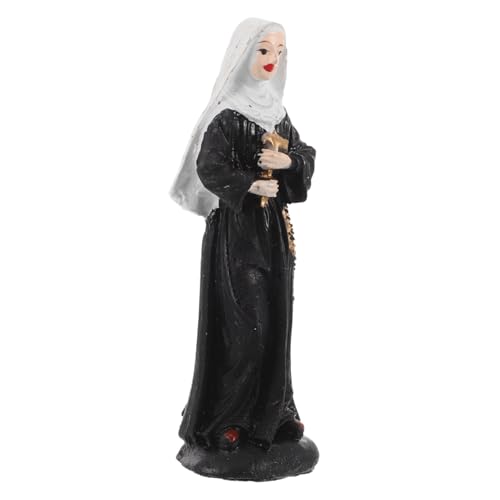 ibasenice Nonne Ornamente Kirchen Dekoration Harzdekor weihnachtsdekoration Katholische Figur Heilige Jungfrau Statue Weihnachtsstatue Jungfrau-Nonnen-Figur Göttinnen-Dekor Tischfigur von ibasenice