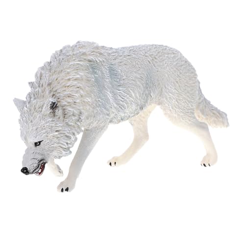 ibasenice Nordamerikanisches braunes Wolfsmodell Wolf Modell Kunststoffmodell Tierfigur für zu Hause außen wild Figuren Kind tortendeko Einschulung Wolf Figur Wolfsstatuen Abs Weiß von ibasenice