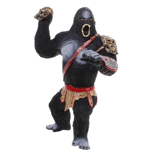 ibasenice Orang-utan-Ornamente Wild Lebende Figuren Gorilla-Statue Gorilla-skulptur Gorilla-actionfigur Kuchen Topper Gorilla-Figuren Gorilla-Tag-plüschtiere Tierwelt Tierfigur PVC Rot von ibasenice