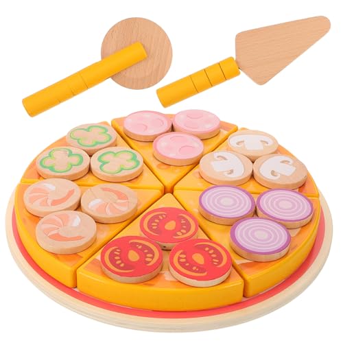 ibasenice Pizza Spielzeug Pizza Spielset Küche Montessori Spielzeug Essen Schneiden Spielzeug Gefälschte Pizza Spielzeug Essen Spielen Pizza Spielen Küche Zubehör Spielzeug von ibasenice