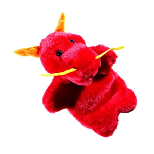 ibasenice Plüsch-handpuppe Drache Tierische Plüsch-handpuppe Cartoon-tierpuppenspielzeug Simulation Tiermodell Handpuppe Aus Stoff Mit Tiermotiv Handpuppe Für Leistungsqualitäten Rot von ibasenice