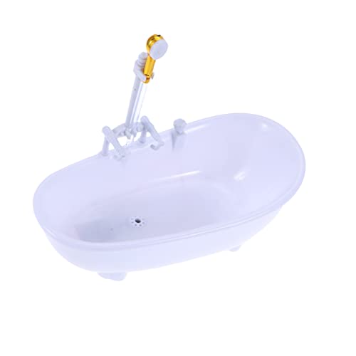 ibasenice Puppenduscheimer Mini-puppenbadewanne Badespielzeug Puppe Schwimmen Puppenbadewanne Mit Dusche Wassersprühende Badewannen Puppenwanne Mit Duschkopf Puppe Duschspielzeug Weiß von ibasenice