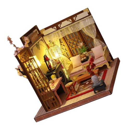 ibasenice Puppenhaus-Modell für kinderspielzeug DIY Dollhouse kit Children's Toy Miniature Dollhouse Miniture House Miniaturhäuser Mini-Puppenhaus-Bausatz Miniaturhaus Stoff von ibasenice