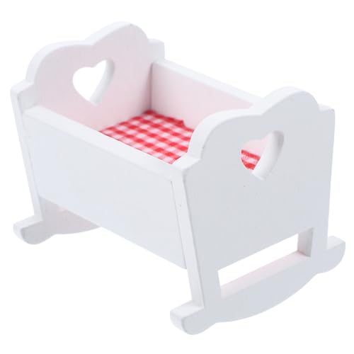 ibasenice Miniatur Babybett Aus Weißes Puppenhaus öbelstück Für Miniatur Deko Figurine Für Babyzimmer Im Miniaturformat Perfekt Als Ornament Für Ihr Minihaus von ibasenice