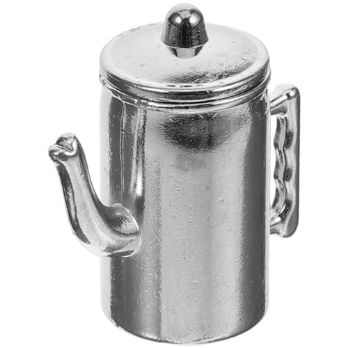 ibasenice Puppenhausmöbel Kleine Heimwerken Miniatur Kaffeemaschinen Stumpf- Aus Porzellan Mini-küchengerät Teekannen Mit Teesieb Metall Silver von ibasenice