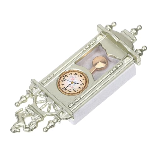 ibasenice Puppenhausuhr-Anhänger Retro Uhr kleine tischuhr Deko Pendeluhr Wall Clocks Pendeluhr-Modell dekorative Miniuhr Miniatur-Zubehör Mini-Pendeluhr Miniaturuhr Zinklegierung von ibasenice