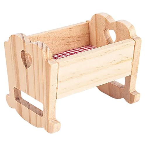 ibasenice Miniatur Puppenbett Holz PuppenhauszubehöR Realistisches PuppenmöBel Modell FüR Kinder Spielzeit Und Puppenhaus Dekoration von ibasenice