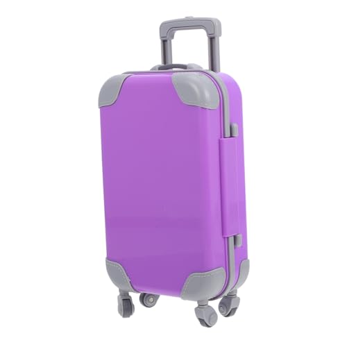 ibasenice Puppenkoffer Puppenbett Puppenstubenmöbel Babytrage Babypuppenkleidung Puppenrucksack Tasche puppenhaus deko Miniaturgepäck Mini-Hausaccessoire Mikroszenenverzierung Abs Lavender von ibasenice