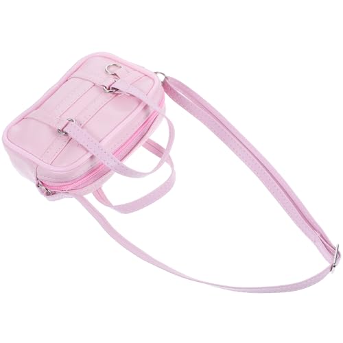 ibasenice Puppenrucksack Mini-puppentaschenmodelle Puppenhaus-Handtasche Puppenhaus-Fotografie-Requisiten Modell Einer Mini-umhängetasche Miniatur-metalltasche Mini- -dekor Rosa von ibasenice