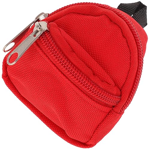 ibasenice Puppenrucksack für kinderspielzeug Mini-Puppenrucksäcke rot Babypuppenkleidung Requisiten für die Puppenfotografie Schultasche für Puppe Polyester von ibasenice