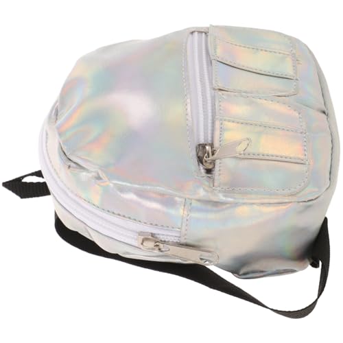 ibasenice Puppenrucksack kindergartenrucksack Rucksack spielzeugtasche Schulrucksack Kinderrucksack holografische Umhängetasche Tanzschultasche holografische Handtasche Stoff Silver von ibasenice