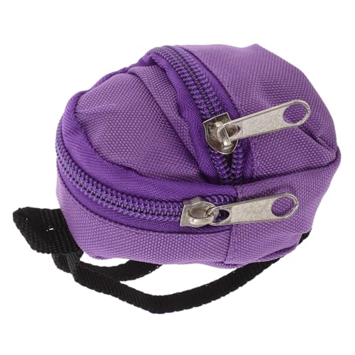 ibasenice Puppenrucksack puppenzubehör puppenhaus deko Puppenhaus Szene Puppenreisetasche Mini-Schultasche Büchertasche Spielzeuge Mini- -Dekor Mini-Rucksack-Modell Stoff Violett von ibasenice