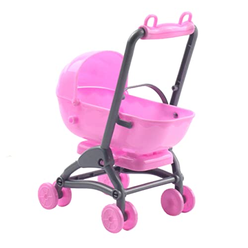 ibasenice Puppenwagen Für Simulierter Babywagen Pink Puppenmöbel Zubehör Für Rollenspiele Ideal Für Puppenstuben Und Miniaturfiguren Puppen Buggy Für Kreative Spielstunden von ibasenice