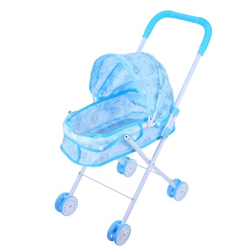 ibasenice Puppenwagen Puppen für Mädchen Spielzeugküchenzubehör für Mädchen Kinderwagen für Puppen Kinderwagen Spielhauszubehör Kinderwagen Eisen Sky-Blue von ibasenice