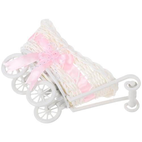 ibasenice Puppenwagen Süßigkeitenwagen Einkaufswagen Miniatur-Puppenvorbereitung Einkaufswagen Süßigkeitenkorb Für Babyparty Einweihungsfeier Hochzeitsfeier (Rosa) von ibasenice