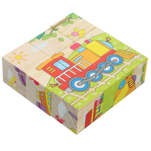 ibasenice Puzzle Set Für Kleinkinder 9 Teile Verkehrsmittel Puzzle Lernspielzeug Für Entwicklungsspielzeug Pädagogisches Holzspielzeug Für Frühes Lernen Farbenfrohes Design von ibasenice