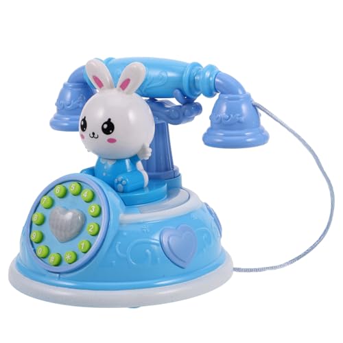 ibasenice Retro-telefonspielzeug Gefälschter Alter Festnetzanschluss Rotierender Festnetzanschluss Cartoon- Kleine Baumpuppen Geschirrhalter Telefon Kind Sky-Blue Plastik von ibasenice