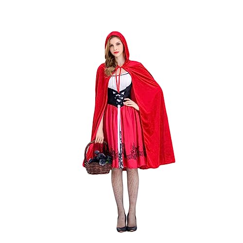 ibasenice Rotkäppchen Kostüm Für Frauen Halloween Kostüm Rot Festliches Mittelalter Kleid Für Halloween Und Kostümpartys von ibasenice