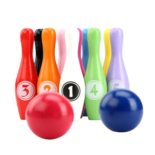 ibasenice Satz Kinder Bowling Set Kinder holzspielzeug Spielzeuge Outdoor-Spielset Kinder Bowling im Freien Bowlingspielzeug aus Holz Anzahl einstellen Spielzeugball Eltern-Kind Bambus von ibasenice