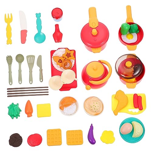 ibasenice Satz Spielhaus geschirrset kinderküche Kitchen Set for kinderküchenzubrhör Kinderküchenzubehör Set Küchenutensilien Kochspielzeug Plastik rot von ibasenice