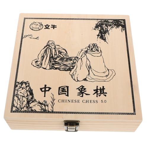 ibasenice Schach- Reisespiele Schach Chinesische Brettspiele Vintage Kleine Truhe Kleiner Schmuckkästchen-Organizer Für Schmuck Kleiner Vintage-schmuck-Organizer Hölzern von ibasenice