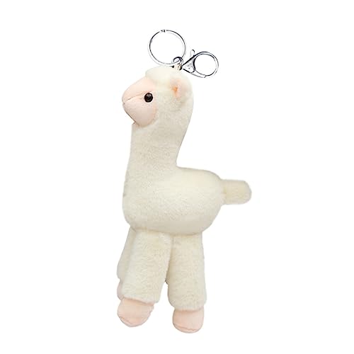 ibasenice Schlüsselanhänger Kuscheltiere Anhänger Charm Schlüsselanhänger Kirsche Schlüsselanhänger Accessoire Alpaka Damen Ring Karabiner Tasche Armband Accessoires Bulk Ornamente Beige von ibasenice