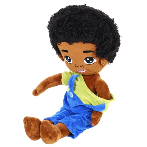 ibasenice Schwarze Puppe für kinderspielzeug Soft Toy plushdoll spielzeuge ausgestopfte Babypuppe gefüllte Puppen Babyspielzeug Stoffpuppe Jungs Puppe Plüsch von ibasenice