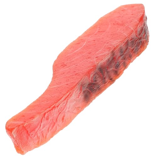 ibasenice Simulation Lachs Simulation Von Lachsscheiben Künstliche Fleischrequisiten Japanisches Essensmodell Künstliches Sushi Faux-Fleisch-Modell Vorgeben Falsches Lachs-Sushi PVC von ibasenice