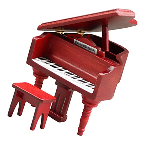 ibasenice Simuliertes Klavier Mini-Piano-Modell Tun So, Als Würden Sie Klavier Puppenhauszubehör Mini-hausklavier-Ornament Mini-klavierornament Aus Holz Rot Hölzern von ibasenice