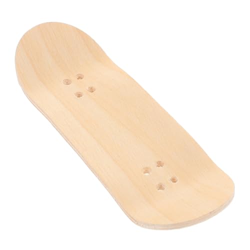 ibasenice Skateboard-Zubehör Mini-Fingerspielzeug Finger-Skateboard-Spielzeug Skatepark-Spielzeug Ahornholz Skateboard Deck Holzfarbenes Skateboard Deck großes Rad Mini-Skateboard Beige von ibasenice