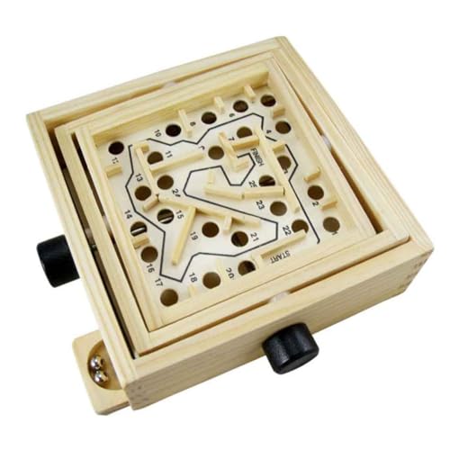 ibasenice Spiel Mit Holzkugeln Tischspiel Labyrinth-Puzzle-Spiel Desktop-Labyrinth Labyrinth Puzzles Perlen Entwicklungsspielzeug Rätsel Labyrinth Tischlabyrinth Gehirnspielzeug Hölzern von ibasenice