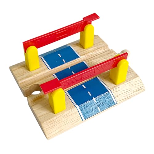 ibasenice Spielzeug Aus Holz Brücke Bahnstrecke Bahngleis Tumble-Zug Eisenbahn Batteriebetriebener Zug Barriere Block Spuren Zug Spielzeug Auto-Track-Spielzeug Zugdrehscheibe Colorful Abs von ibasenice