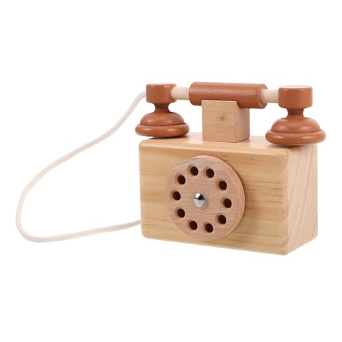 ibasenice Spielzeugtelefon Stickgarn Für Den Haushalt Klappbarer Spiegel Kleiner Lampenhalter Eltern-Kind-telefone Kleinkindertelefone Aus Stoff Mini-telefone Miniaturmöbel Holz von ibasenice