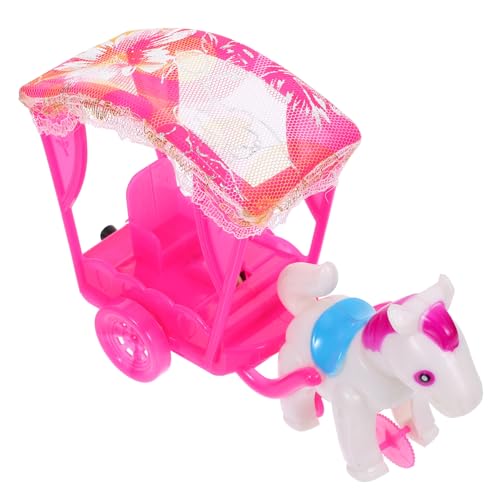 ibasenice Spielzeugwagen Spielzeug Kutsche Mini Spielzeug Auto babyspielzeug Spielzeug Pferdewagen zum Schieben reibungsgetriebenes Fahrzeug Spielzeugauto für Kinder Babyauto Nylon Rosy von ibasenice