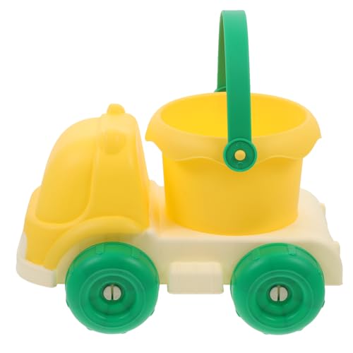 ibasenice Strand Spielzeugauto sandspielzeug strandspielzeug puppenwagen Strandauto krabbelndes Babyspielzeug Badespielzeug Mehrzweckeimer Strand-LKW-Eimer weiches Gummi Yellow von ibasenice