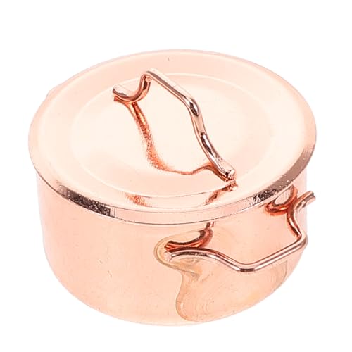 ibasenice Suppentopfmodell Küchenminiaturen Topf Für Puppenhauszubehör Mini-kochutensilien Mini-küchenzubehör Mini- -küchengerät Küche Miniatur Miniatur- Rose Gold Legierung von ibasenice