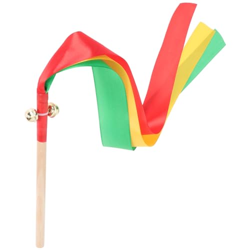 ibasenice Tanzband seidenband Ribbon Tanzstab tanzstock drahtbinderücken holzspielzeug Holzgriff Band-Stick-Streamer Band-Stick- Windstab Regenbogenbandstab Tanz-Band-Stick Schleife von ibasenice