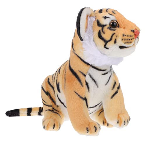 ibasenice Tiger Plüschtier Babyspielzeug Hamsterspielzeug Tierspielzeug Gewichtetes Spielzeugtiere Tiger Lebewesen Frosch Tiger Plüschpuppe Ornament Pp Baumwolle von ibasenice