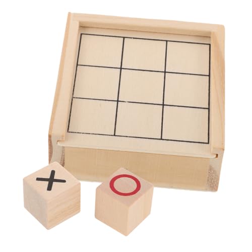 ibasenice -Toe Klassisches Brettspiel Xo-brettspiel Familienbrettspiele Xo Schachbrett Reisebrettspiele Für Kinder Tischspiel Lernspielzeug Für Kinder Kaffeetisch-Spiel Khaki Holz von ibasenice