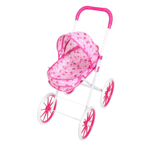 ibasenice Trolley- Regenschirm Kinderwagen Puppe -babytrage Spiel Kinderwagen -einkaufswagen Einkaufswagen Für Kleinkinder Oxford-Stoff Rosa von ibasenice